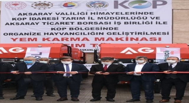 Akasaray Tarım İl Müdürlüğü'nden yerli ve milli yem makinesi