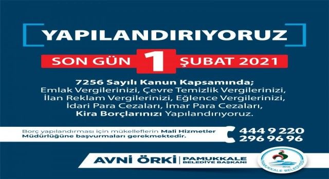 Pamukkale Belediyesi'nden yapılandırma çağrısı